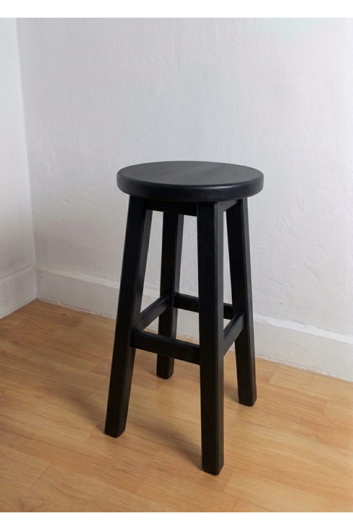 Arbre 65 cm siyah ahşap tabure